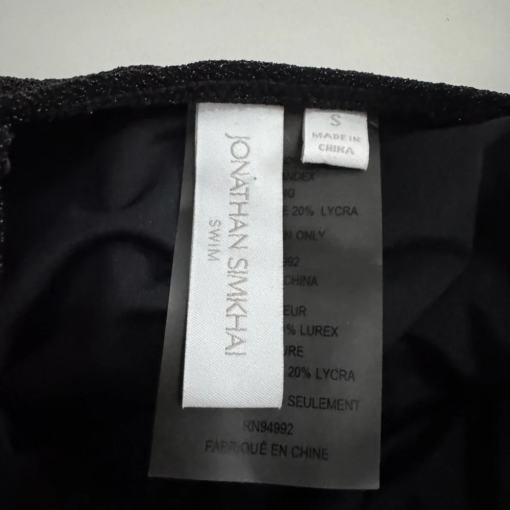 JONATHAN SIMKHAI Signature Noa Women’s Shimmery Black One Piece Swimsuit - Picture 6 of 10